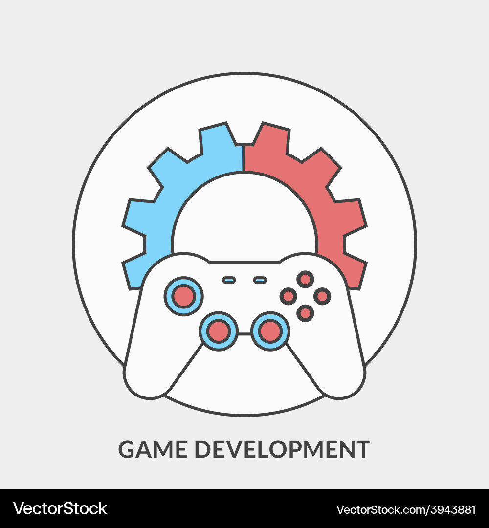 Flat design concept for game development fo Vector Image