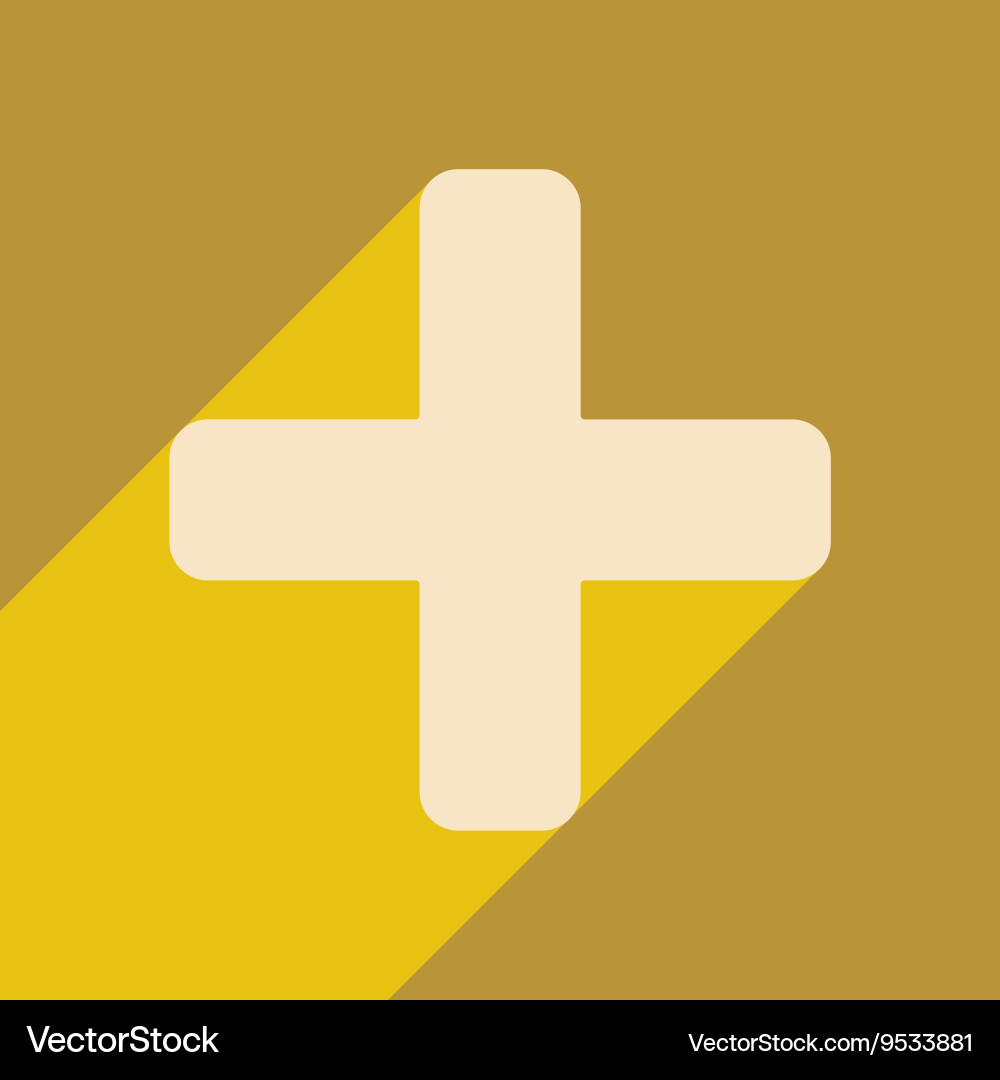 Flat with shadow icon and mobile application plus Vector Image