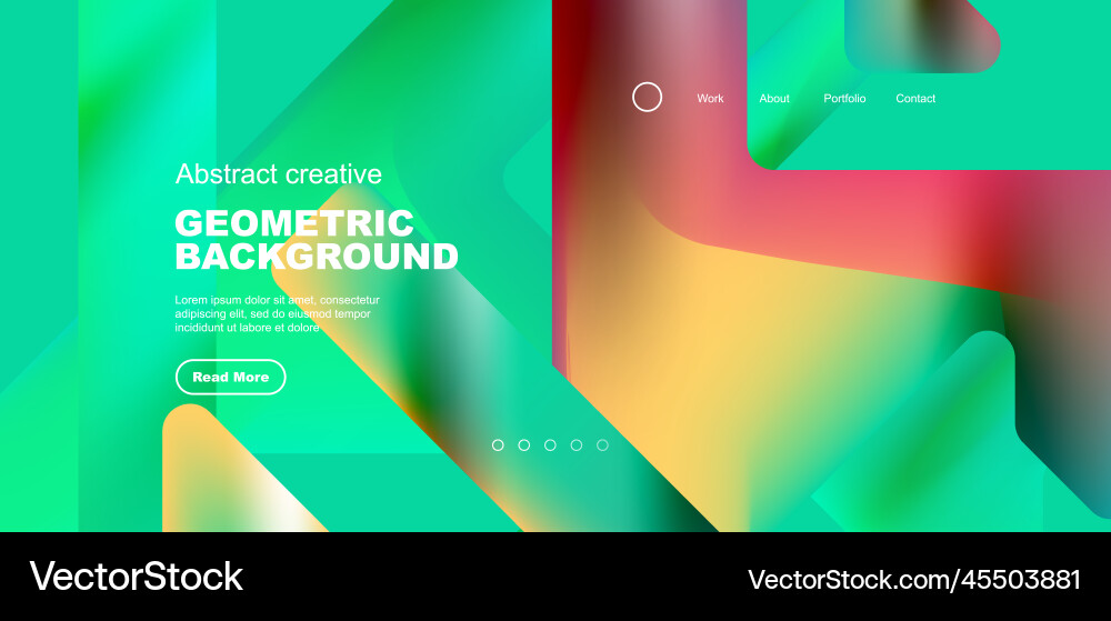 Fluid gradient triangles landing page background Fluid gradient triangles landing page background vector image