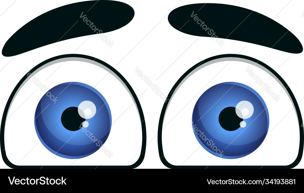 Funny eyes icon cartoon style vector image