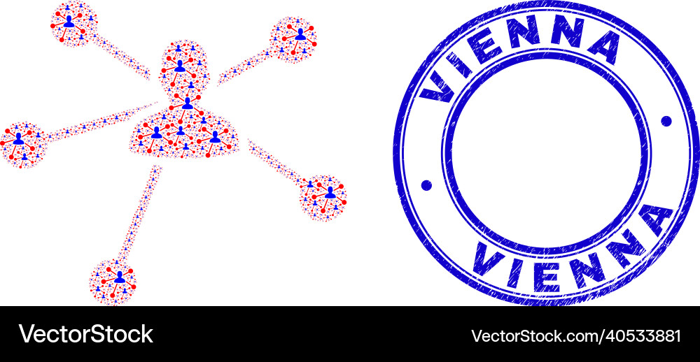 Grunge vienna stamp seal and user links recursion Grunge vienna stamp seal and user links recursion vector image