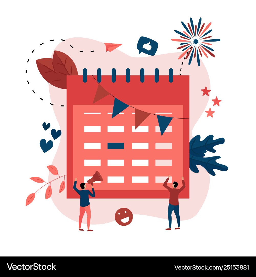 Ferienkalender Lizenzfreies Vektorbild - VectorStock