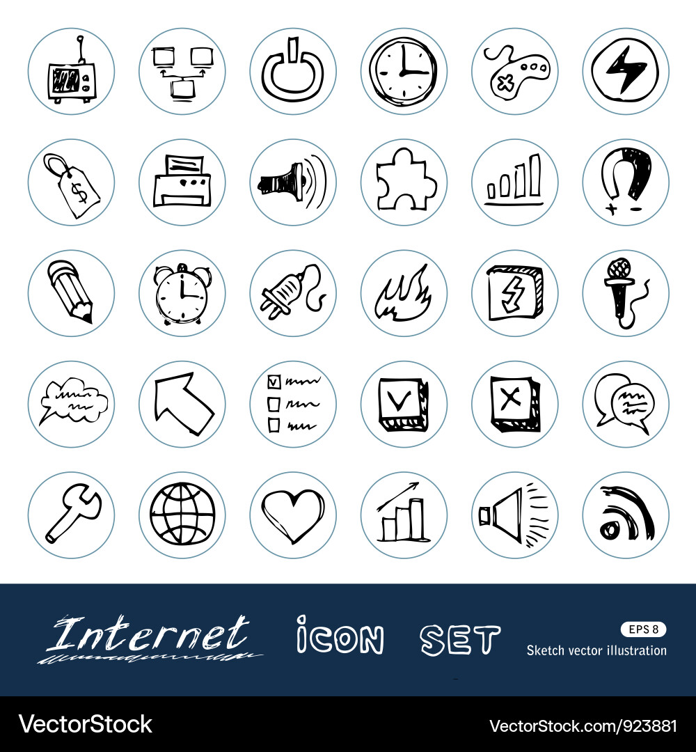 Modern Web & Network Icons Vector Image