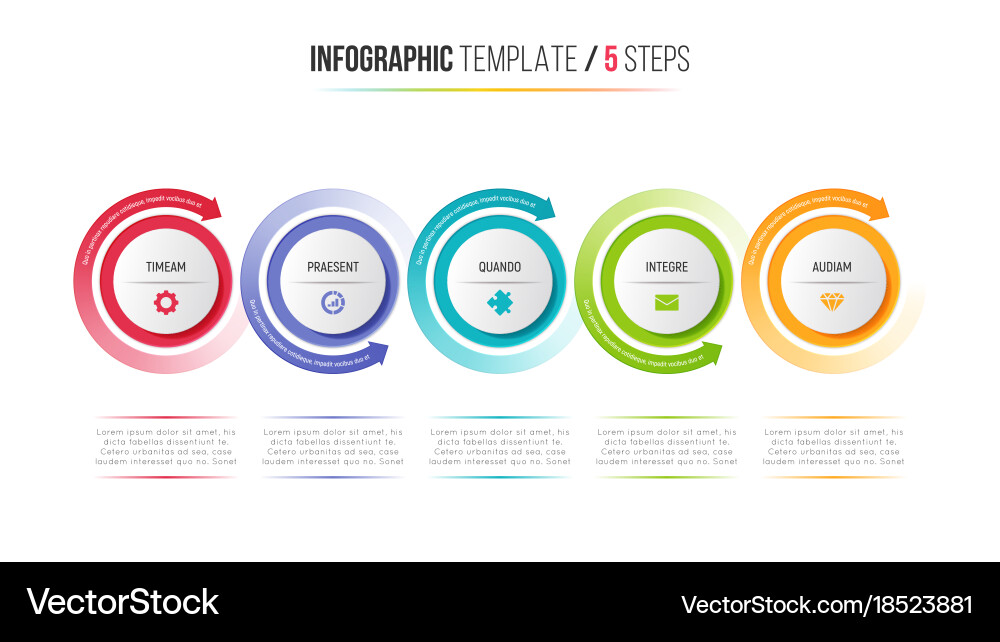 Process Flow Chart - Five Steps vector image