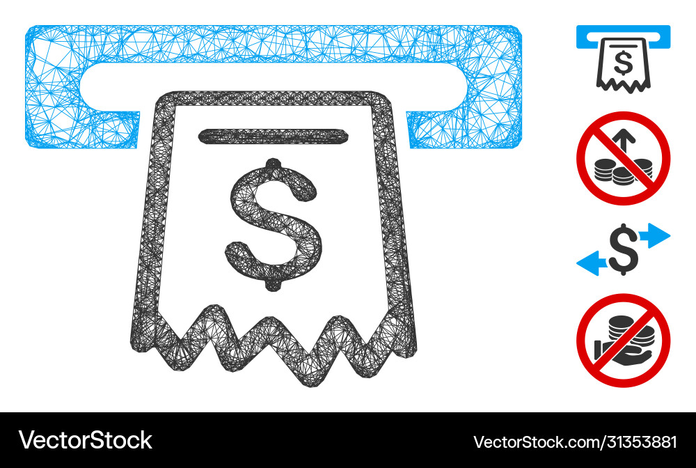 Receipt terminal web mesh Receipt terminal web mesh vector image