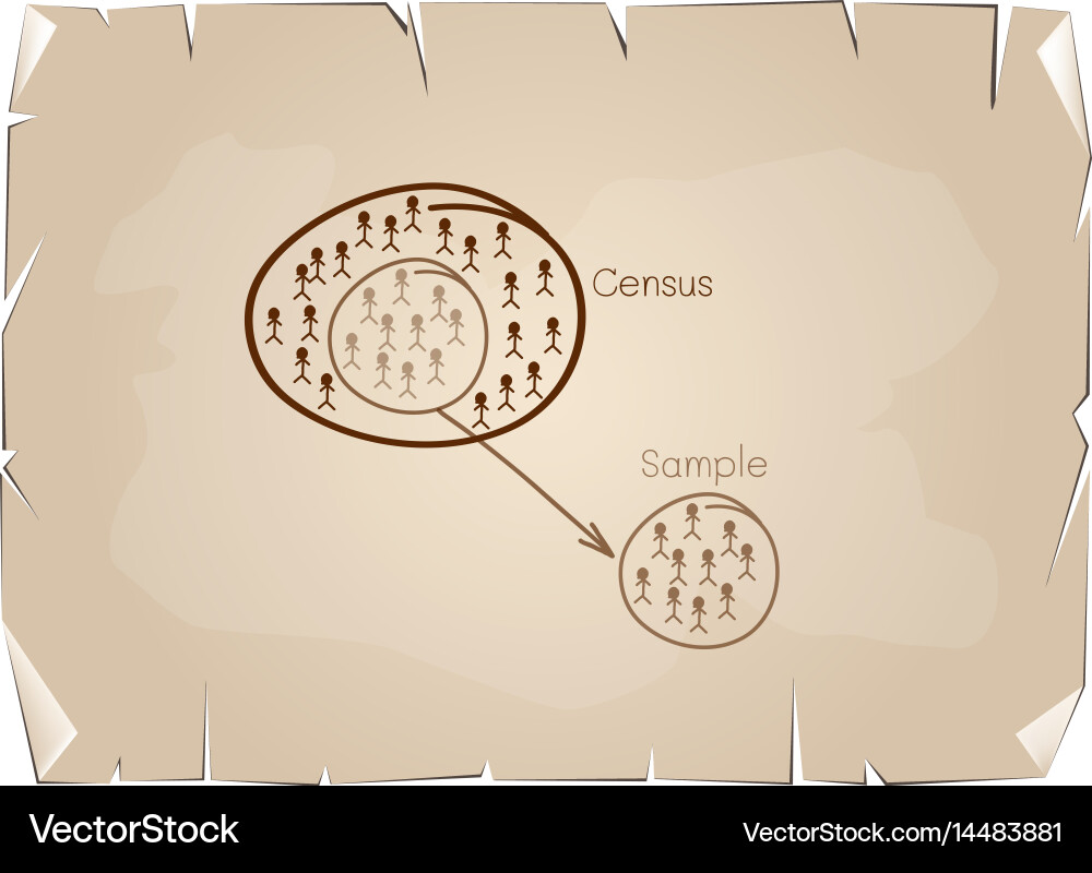 Research process sampling from a target population Vector Image