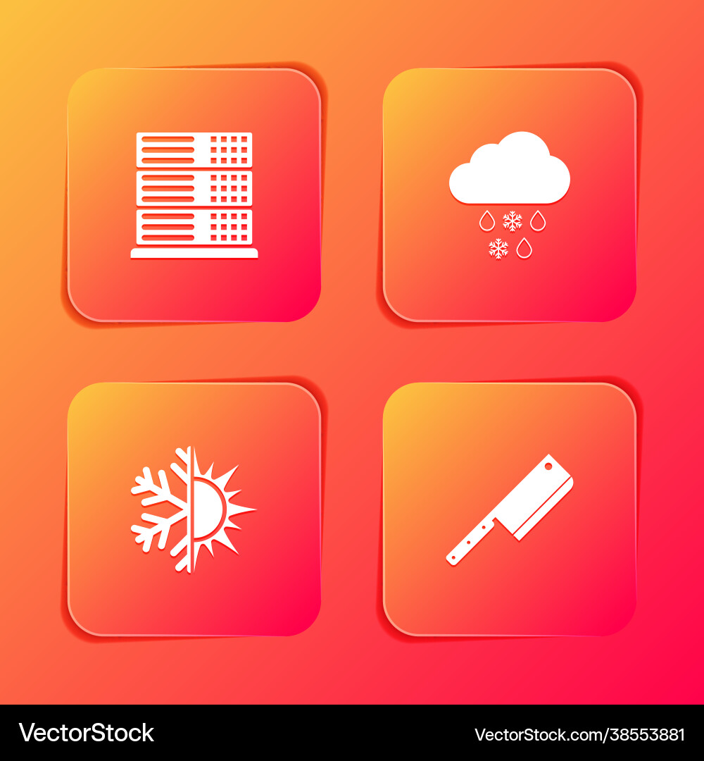 Set server data web hosting cloud with snow Set server data web hosting cloud with snow vector image