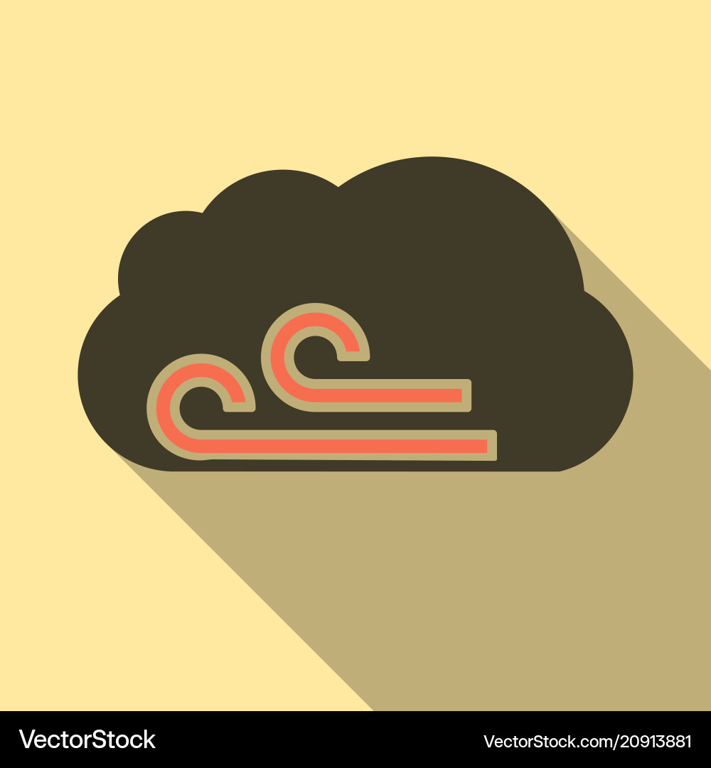 Wind icon in flat style isolated on color Wind icon in flat style isolated on color Vector Image