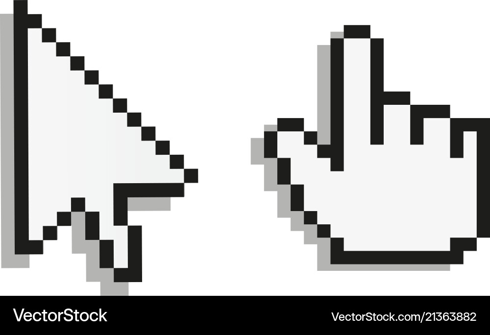 8 bit pixel cursor set Vector Image