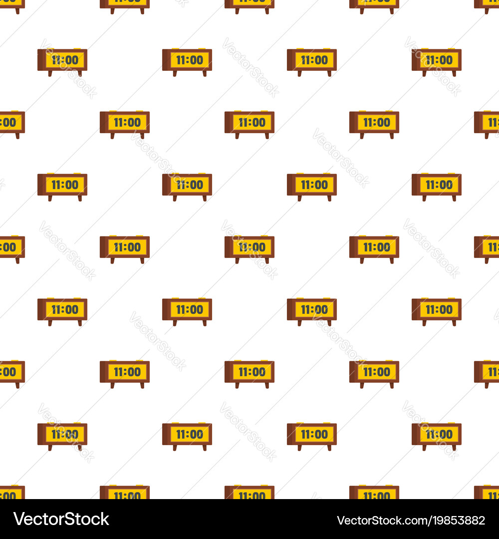 Alarm clock retro pattern seamless vector image