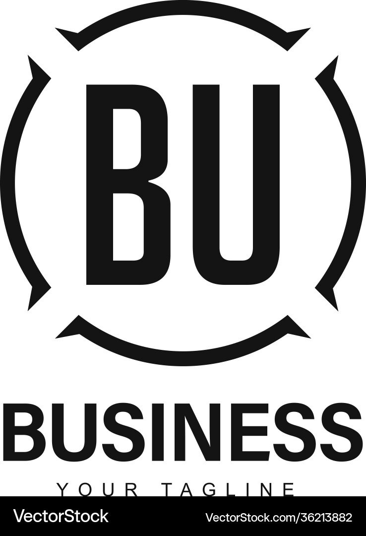 Bu initial a logo design with abstract style vector image