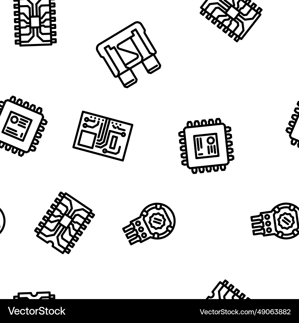 Component electronic chip seamless pattern Component electronic chip seamless pattern vector image
