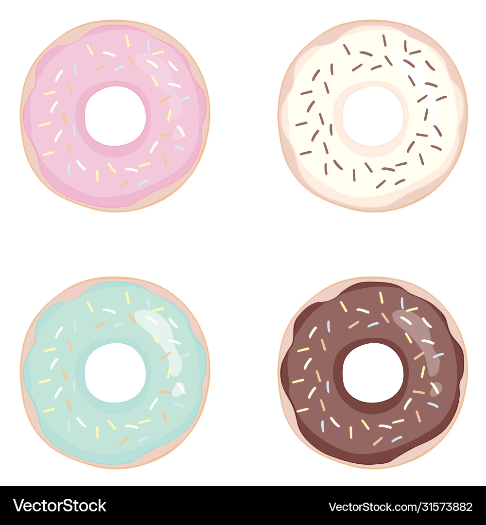 Donut auf einem weißen Hintergrund Donuts gesetzt Donut auf einem weißen Hintergrund Donuts gesetzt vektorbild