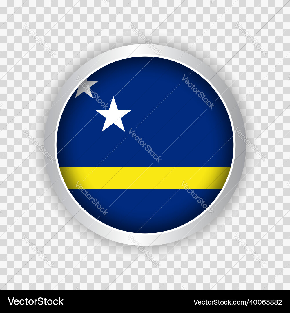 Flag of curacao on round button transparent Flag of curacao on round button transparent Vector Image