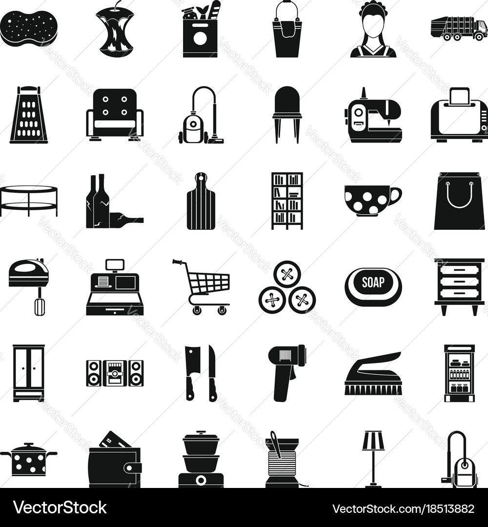 Floor lamp icons set simple style Vector Image