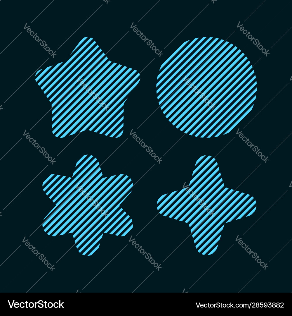 Four shape element design in line vector image