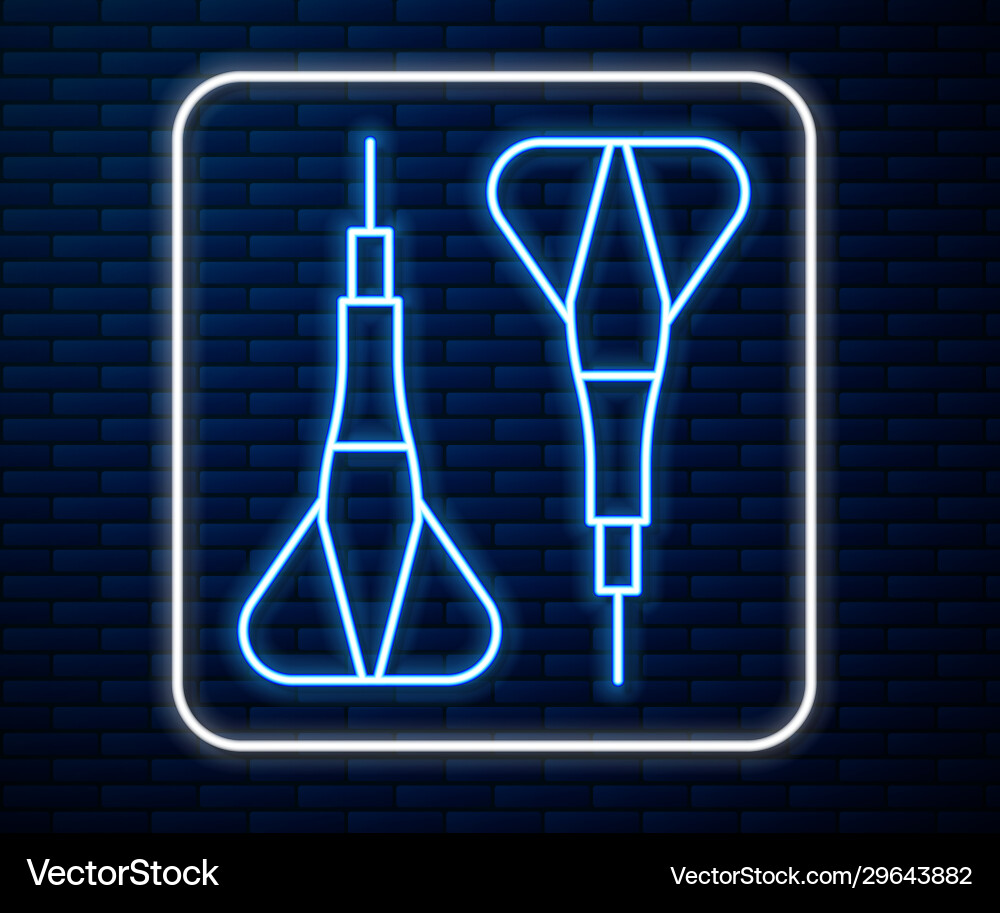 Glowing neon line dart arrow icon isolated Glowing neon line dart arrow icon isolated Vector Image