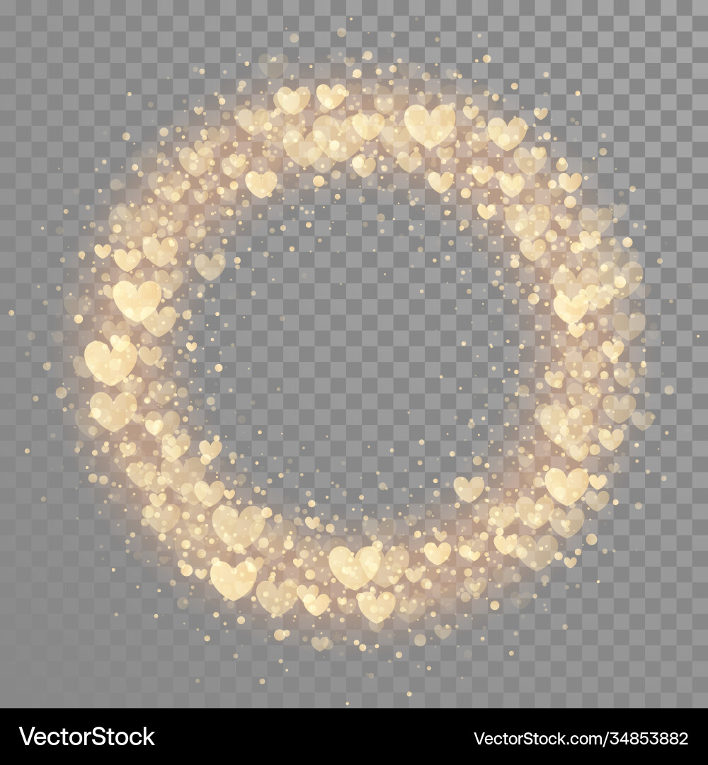 Herzen valentine wreath gold glitzer Muster Herzen valentine wreath gold glitzer Muster vektorbild