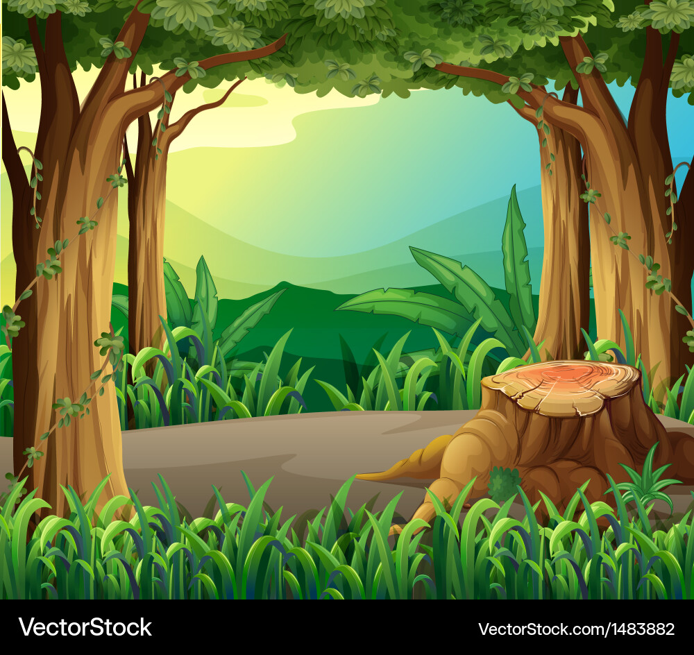 Illegal Logging in a Forest vector image