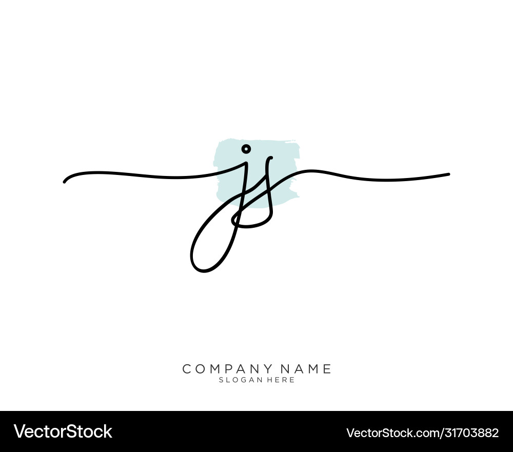 Js initial handwriting logo design Js initial handwriting logo design Vector Image