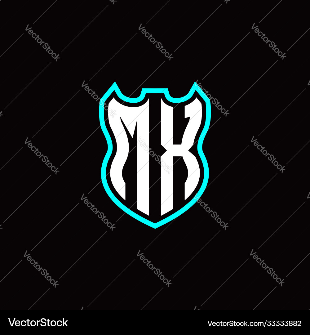 M x initial logo design with shield shape M x initial logo design with shield shape Vector Image