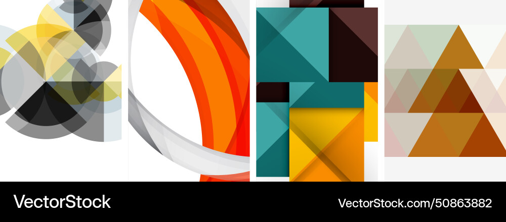 Minimal geometric abstract background with circles Vector Image