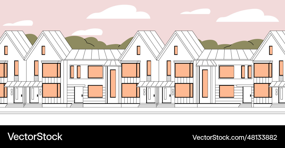 Modern townhouse in city suburban building Modern townhouse in city suburban building vector image