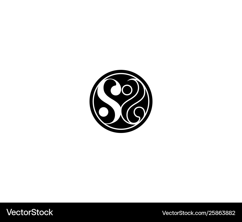 Negative SS Monogram - Elegant Initial Symbol Vector Image