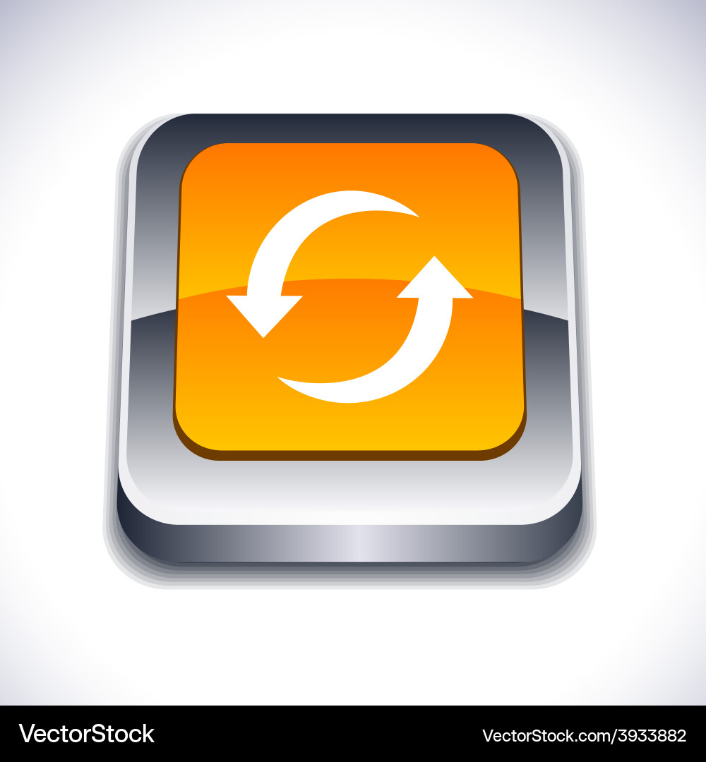 Refresh 3d button vector image