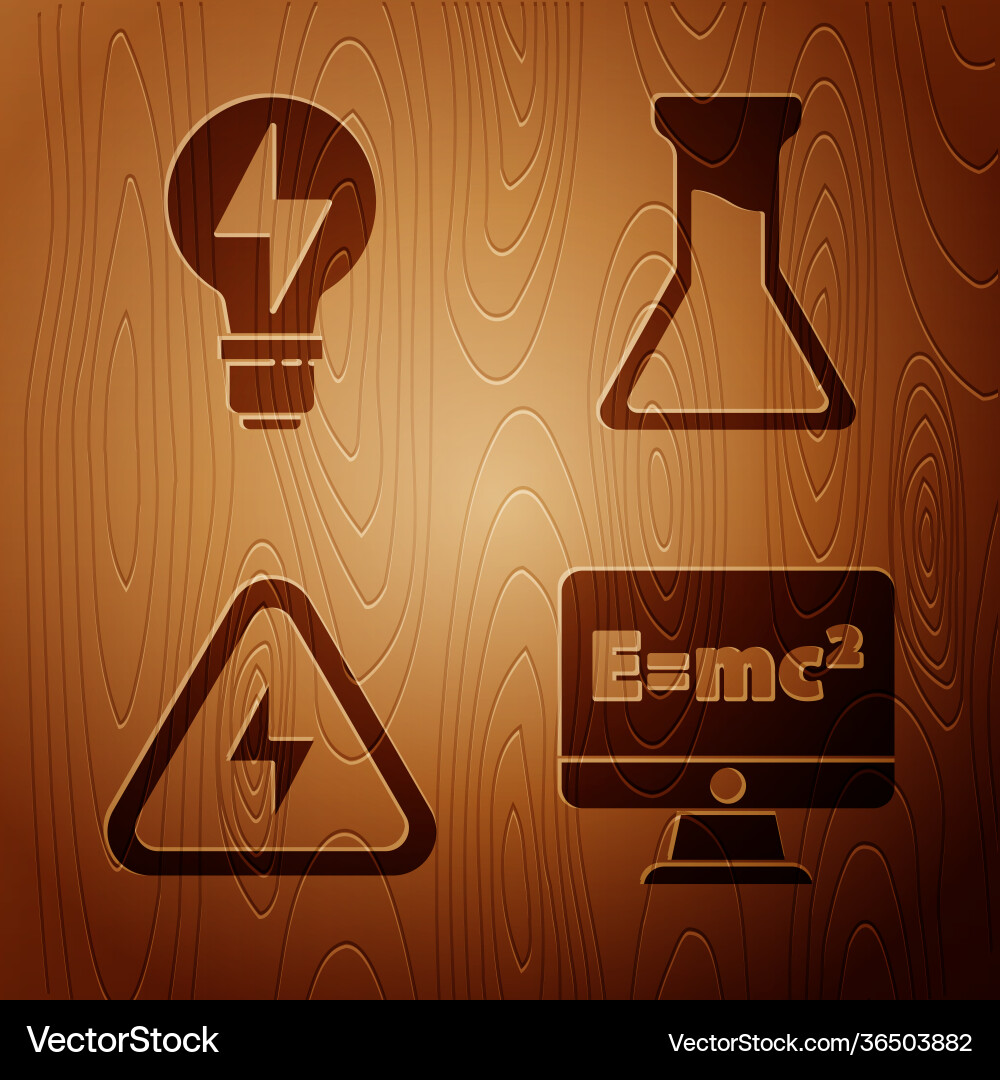 Set equation solution light bulb with lightning Set equation solution light bulb with lightning vector image