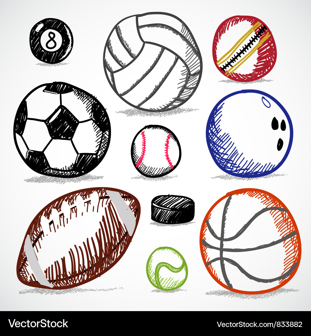 Sports Doodles Collection vector image