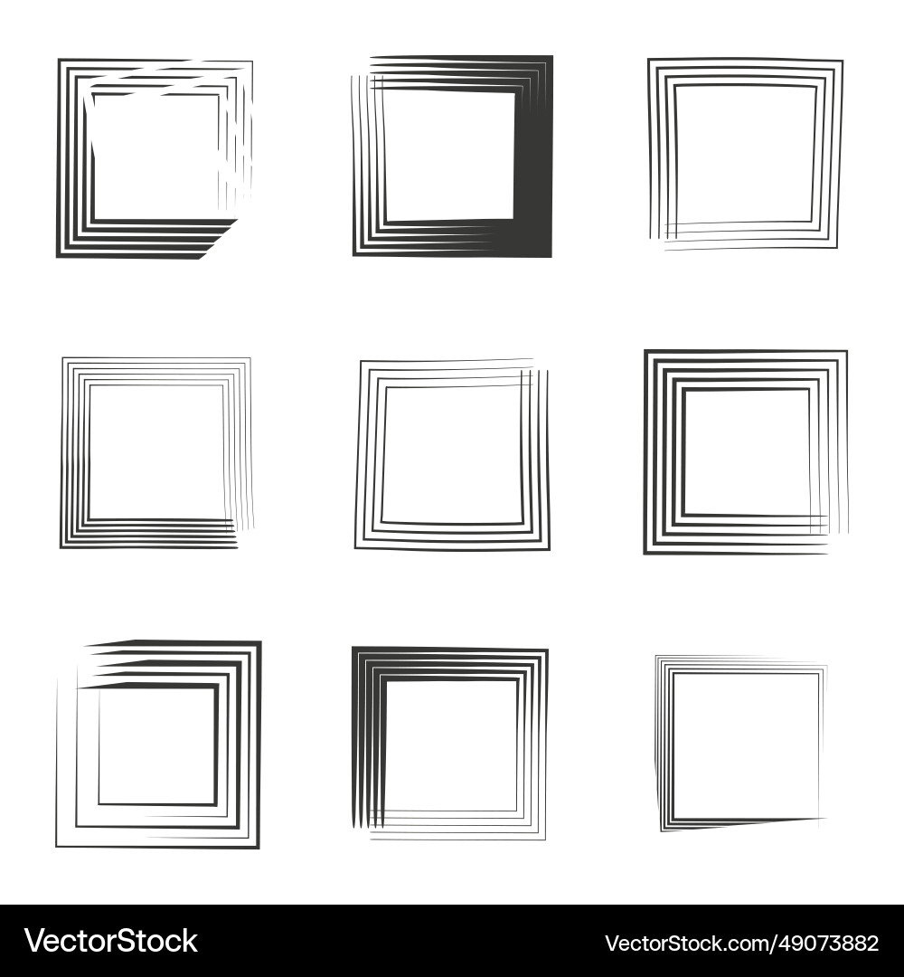 Squares graphics element set Squares graphics element set vector image