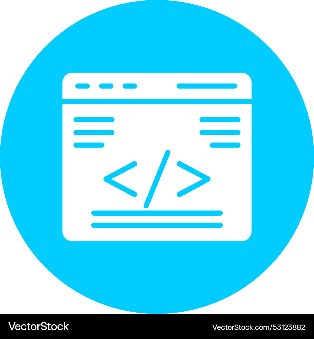 Web programming glyph circle icon Vector Image