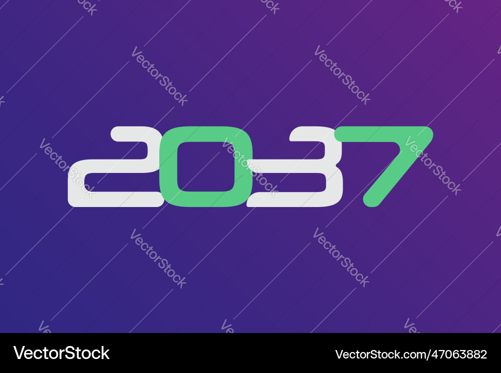 Year 2037 numeric typography text design Year 2037 numeric typography text design vector image
