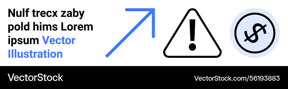 Arrow progress indicator with warning sign vector image