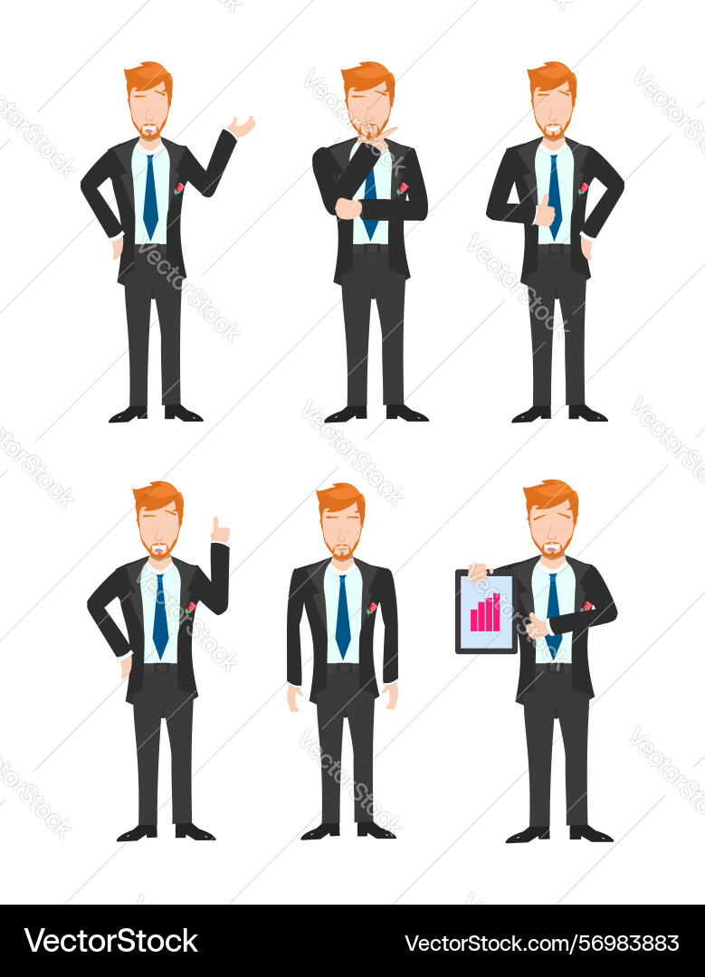 Assorted graphics of cartoon business characters Assorted graphics of cartoon business characters Vector Image