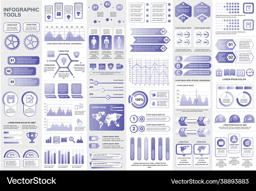 Bundle infographic elements data visualization Bundle infographic elements data visualization vector image