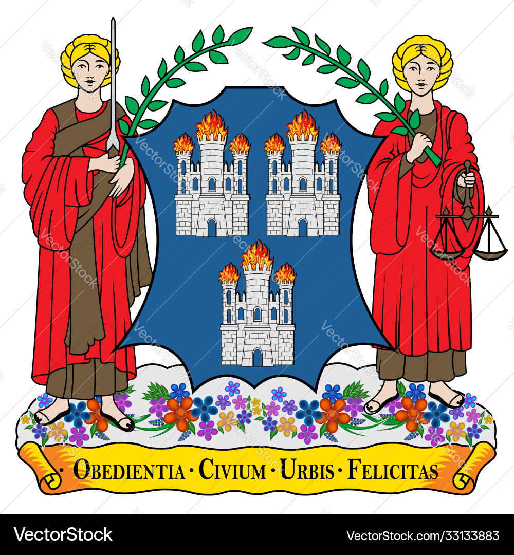 Coat arms city dublin ireland Royalty Free Vector Image 