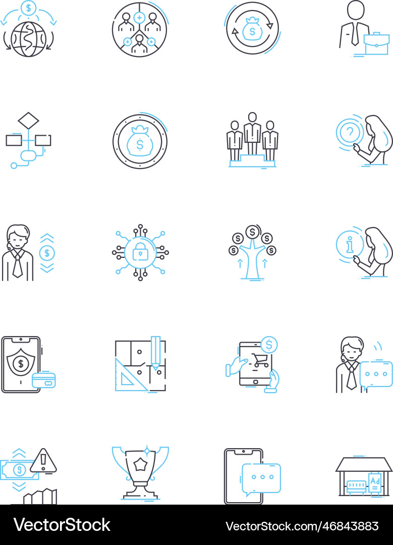 Computer enterprise linear icons set nerking Computer enterprise linear icons set nerking vector image