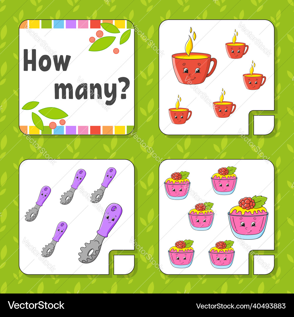 Counting game for children happy characters Counting game for children happy characters vector image