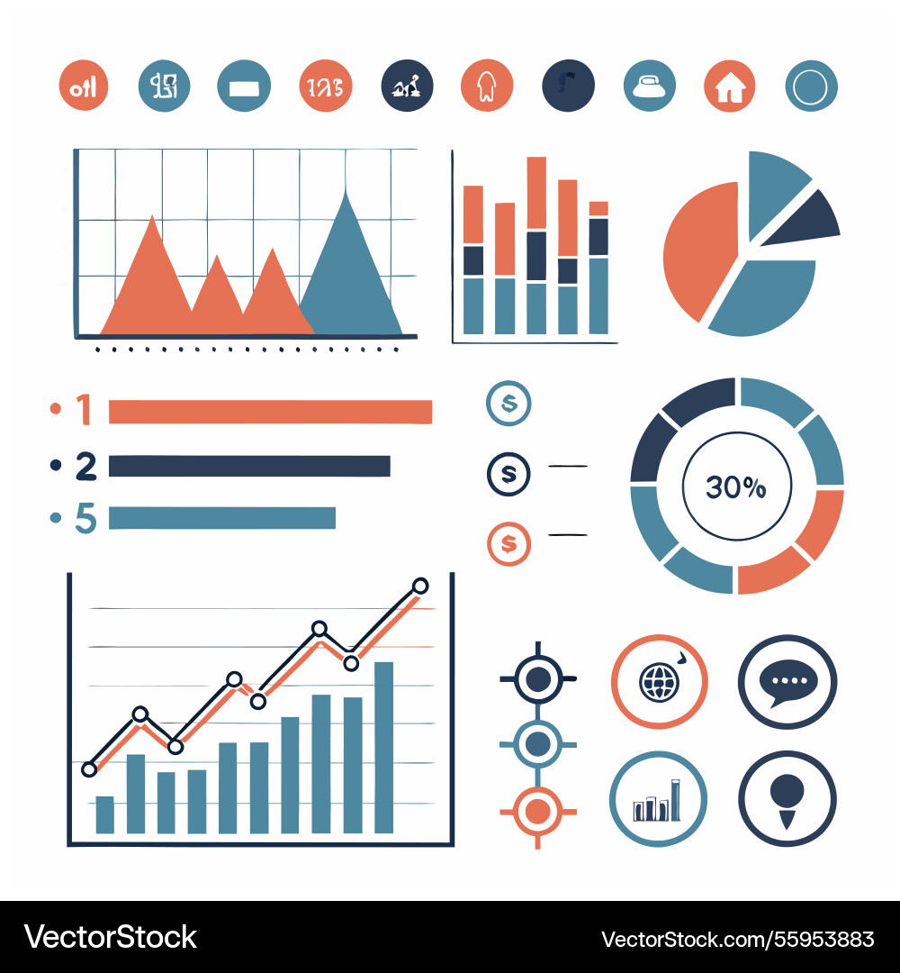 Data visualization graphic set Vector Image