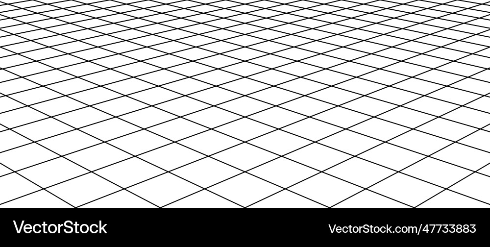 Diagonal flat wireframe grid checkered tile floor Diagonal flat wireframe grid checkered tile floor vector image
