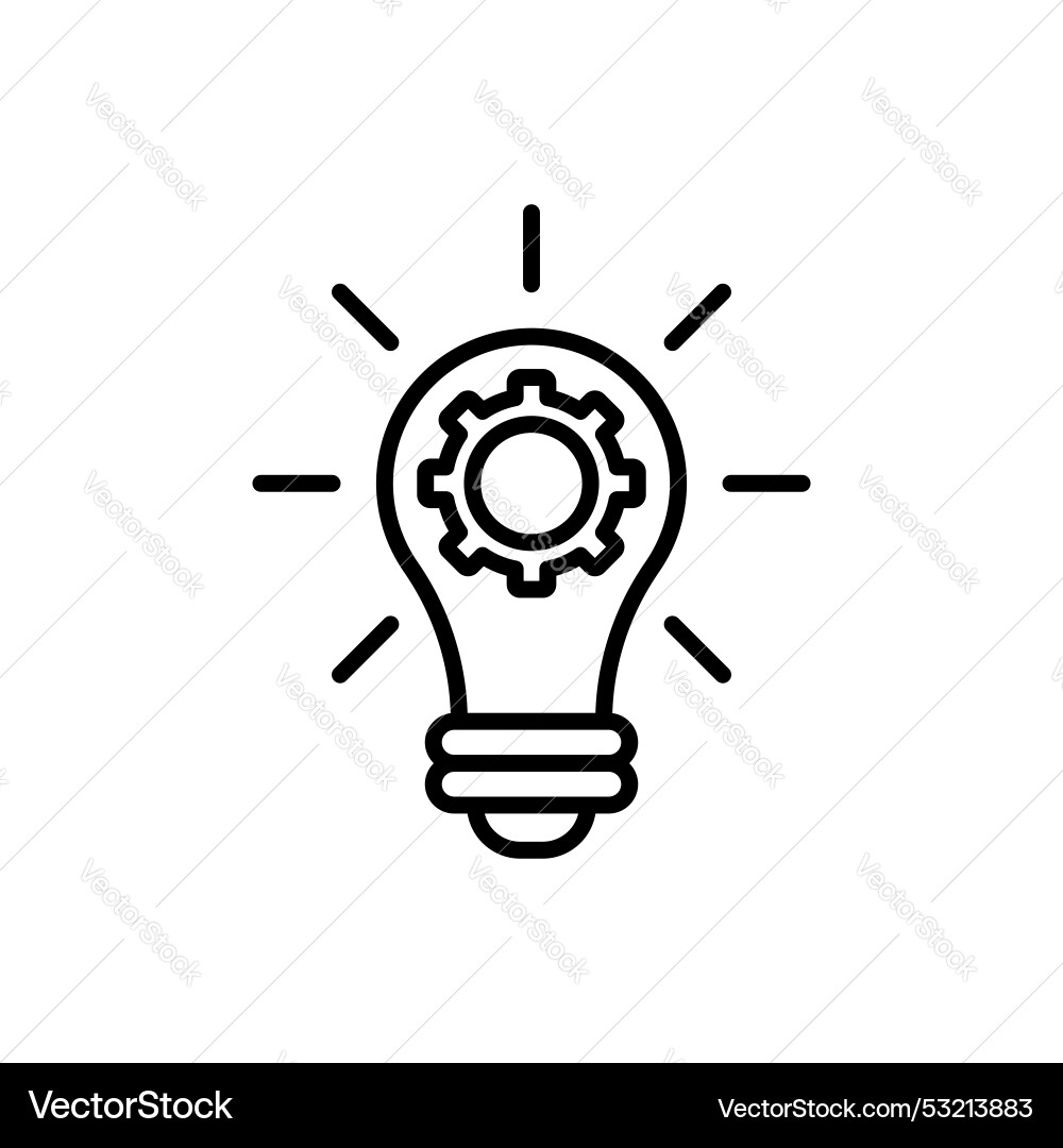 Implementation line icon isolated on white Implementation line icon isolated on white vector image