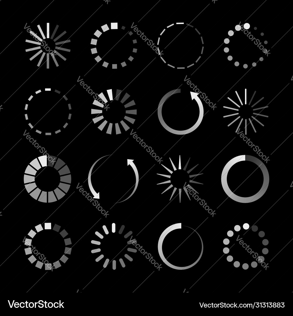 Loading Circle Bar Icons Vector Image