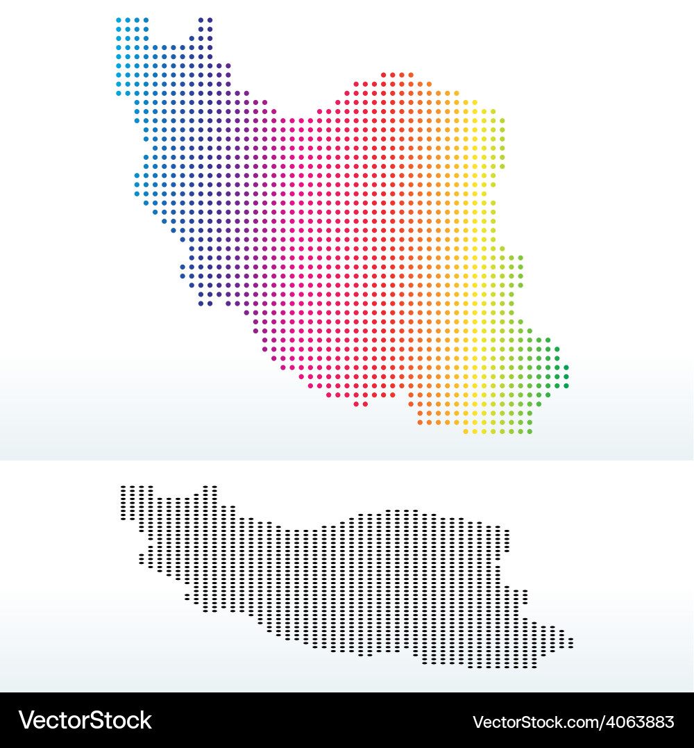 Map of iran with dot pattern vector image