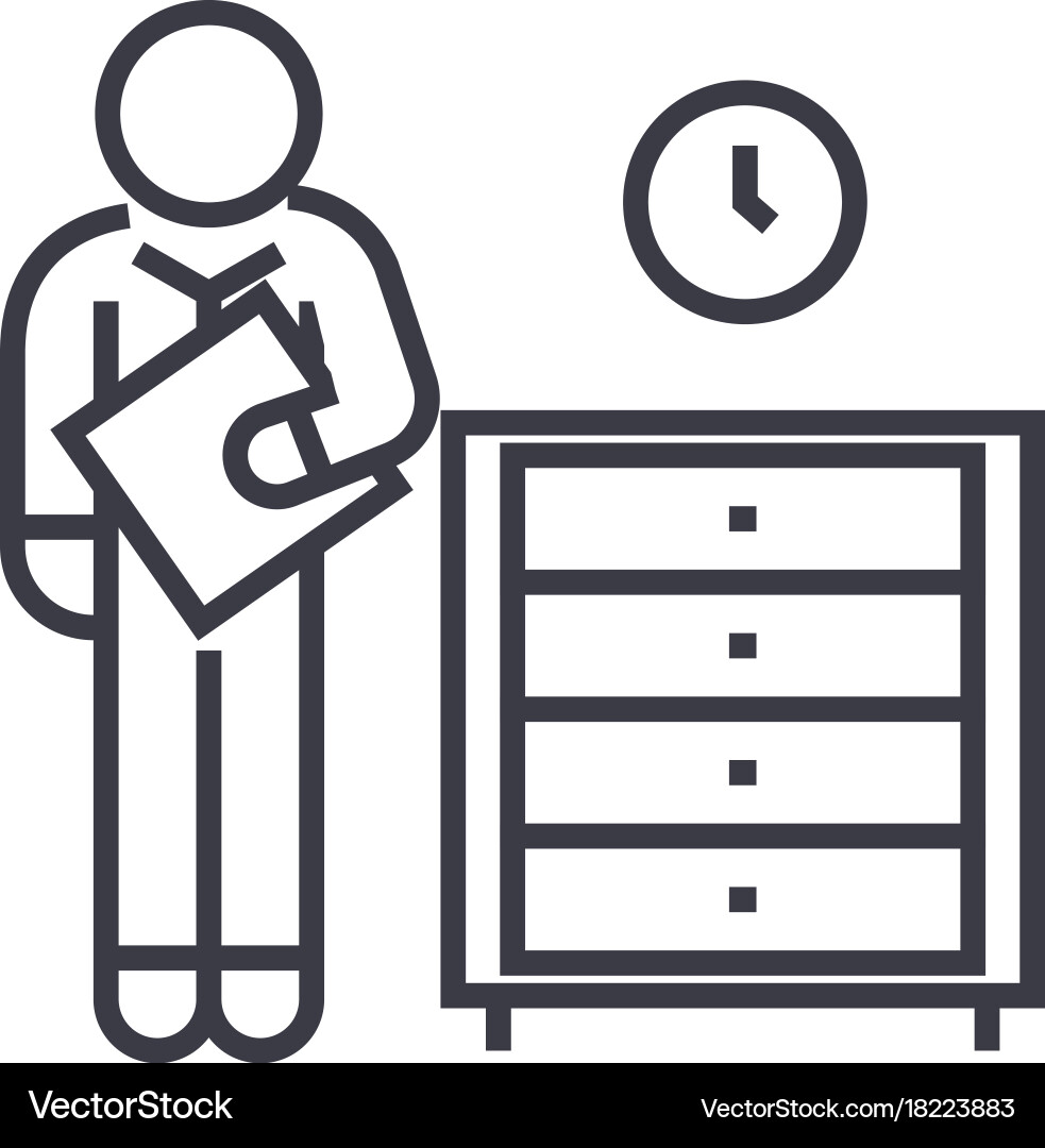 Office archive archiver linear icon sign symbol vector image