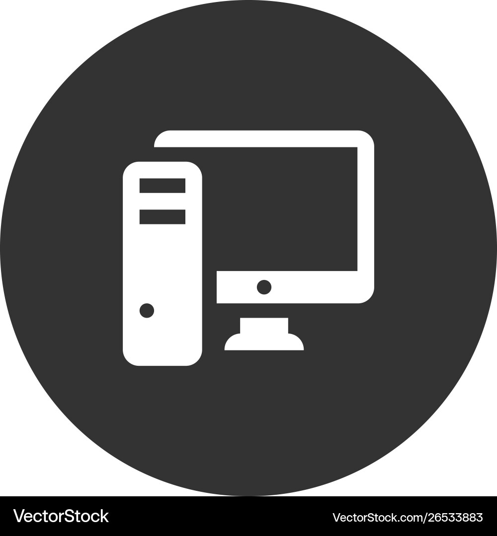 Pc computer icon in modern style for web site vector image