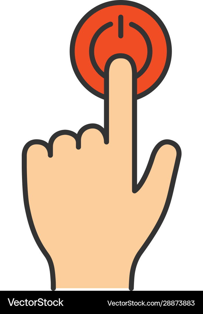 Power button click color icon Power button click color icon vector image