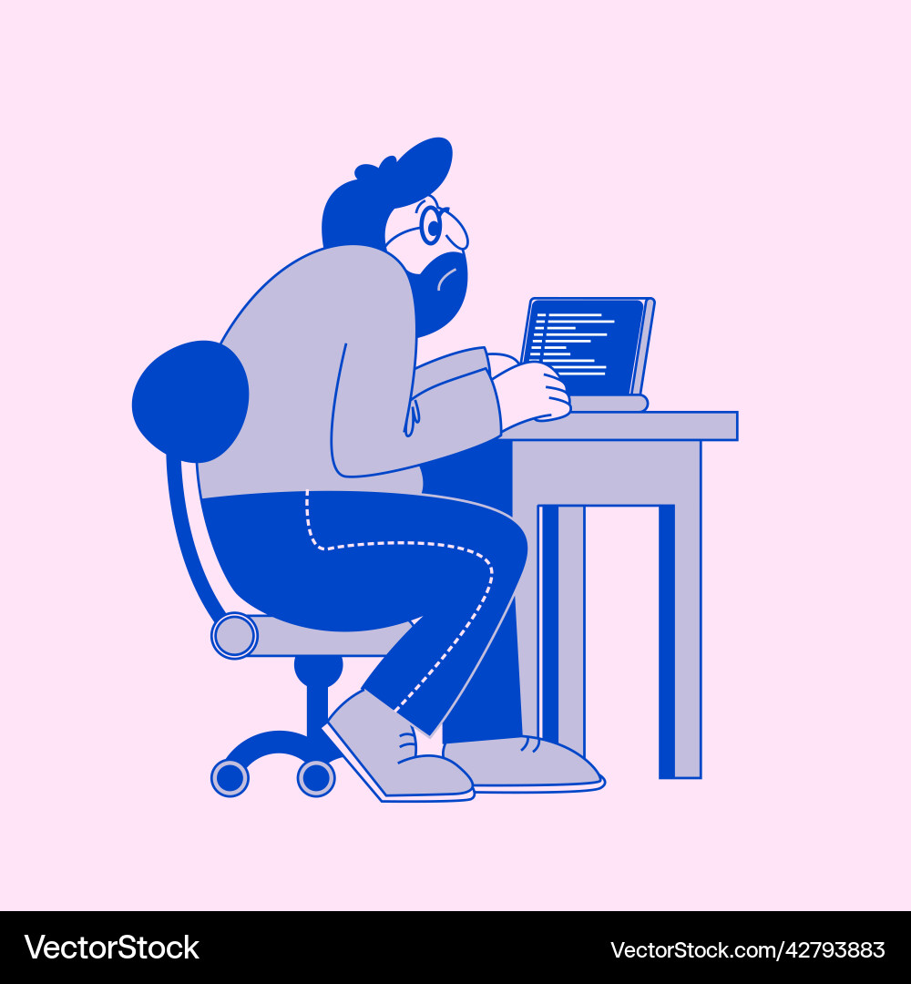 Programmer at work Programmer at work vector image