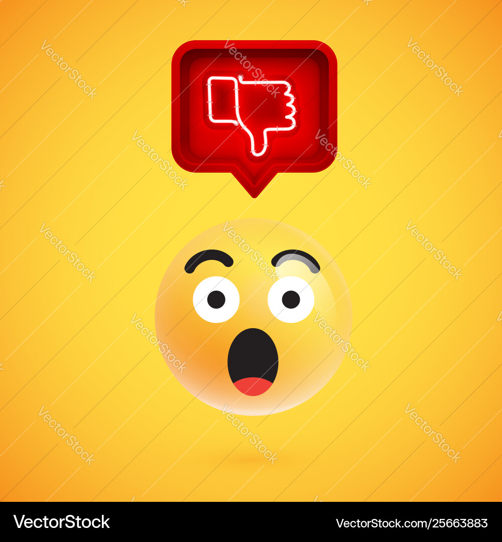 Realistische 3d Emoticon mit Neon leuchten unähnlich Realistische 3d Emoticon mit Neon leuchten unähnlich vektorbild